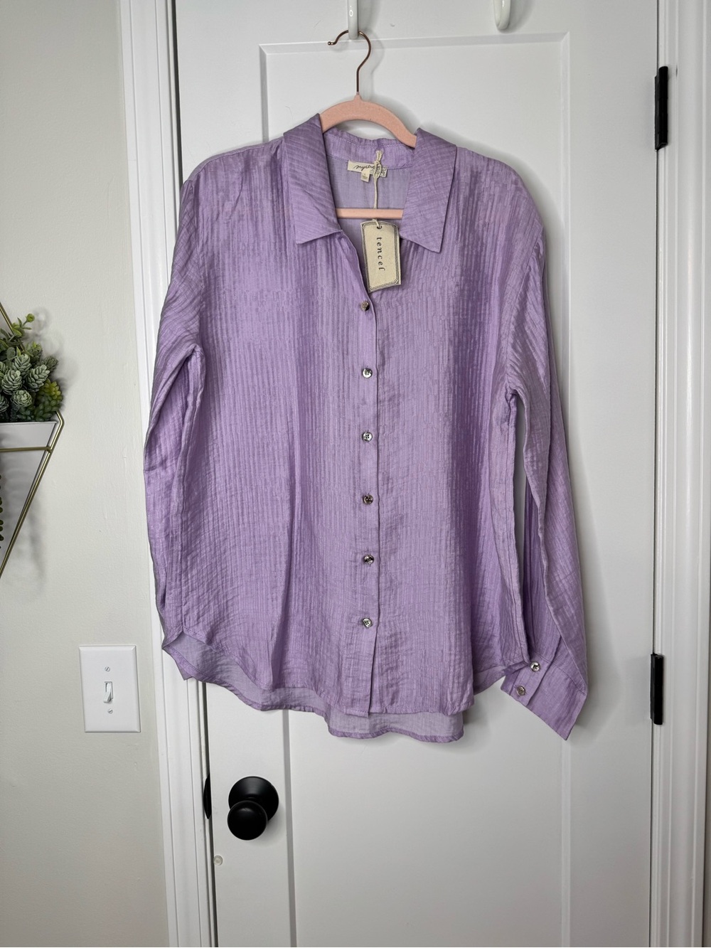 Mystree Lavender Button Down